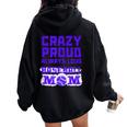 Crazy Proud Always Loud Baseball Mom Women Oversized Hoodie Back Print Black