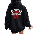 Crazy Proud Always Loud Soccer Mom Soccer Women Oversized Hoodie Back Print Black