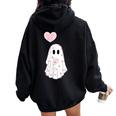 Cute Be My Boo Valentine Ghost Valentine Mens Women Oversized Hoodie Back Print Black