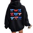 Cute Coquette Bows 4Th Of July Patriotic Girls Women Oversized Hoodie Back Print Black