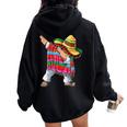 Dabbing Mexican Poncho Cinco De Mayo Dab Sombrero Women Oversized Hoodie Back Print Black