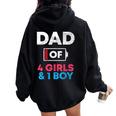 Dad Of 4 Girls And 1 Boy Battery Low Daddy Father's Day Women Oversized Hoodie Back Print Black