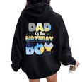 Dad And Mom Birthday Boy Dog Family Matching Women Oversized Hoodie Back Print Black