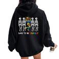 Dare To Be Yourself Rainbow Skeleton Lgbt Pride Month Women Oversized Hoodie Back Print Black