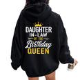 Daughter-In-Law Of The Birthday Queen Bday Party Women Oversized Hoodie Back Print Black