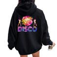 Disco 70S Vintage Retro Theme Dancing Queen 70'S Women Women Oversized Hoodie Back Print Black