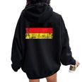 Distressed German Banner Fan Germany Flag Retro Vintage Women Oversized Hoodie Back Print Black