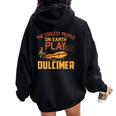 Dulcimer Music Lover Mountain Dulcimer Player Women Oversized Hoodie Back Print Black