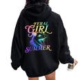 Feral Girl Summer Opossum Tie Dye Pastel Color Women Oversized Hoodie Back Print Black