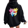 Field Trip Vibes Field Day Fun Day Colorful Teacher Student Women Oversized Hoodie Back Print Black