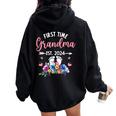 First Time Grandma Est 2024 Mother's Day Grandmother Women Oversized Hoodie Back Print Black