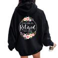 Floral Retirement This Girl Is Retired Est 2024 Women Oversized Hoodie Back Print Black
