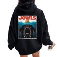 Black Lab Jowls Labrador Retriever Mom Top Dad Women Oversized Hoodie Back Print Black