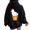 Chicken Pot Pi Day Pie Math Lover Teacher Geek Women Oversized Hoodie Back Print Black