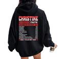 Christine Facts Christine Name Women Oversized Hoodie Back Print Black