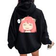 Emotion Smile Heh A Cute Girl For Family Holidays Women Oversized Hoodie Back Print Black