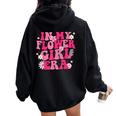 In My Flower Girl Era Retro Groovy Flower Girl Women Oversized Hoodie Back Print Black
