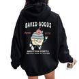 Retro Weed Cupcake Vintage 420 Baked Goods Women Oversized Hoodie Back Print Black