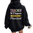 Future Teacher In Progress Please Wait Women Oversized Hoodie Back Print Black