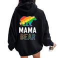 Gay Mama Bear Proud Mom Lgbtq Parent Lgbt Mother Women Oversized Hoodie Back Print Black