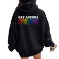 The Gay Weekly Agenda Lgbt Pride Rainbow Women Oversized Hoodie Back Print Black