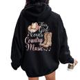 This Girl Loves Country Music Women Oversized Hoodie Back Print Black