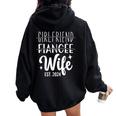 Girlfriend Fiancée Wife 2024 For Wedding And Honeymoon Women Oversized Hoodie Back Print Black