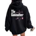 The Godmother Of New Baby Girl Pun Women Oversized Hoodie Back Print Black