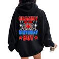 Grammy Of The Birthday Boy Costume Spider Web Party Grandma Women Oversized Hoodie Back Print Black