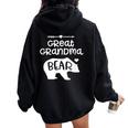 Great Grandma Bear For Great Grandmothers Women Oversized Hoodie Back Print Black