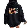 Groovy Meme Retro Mom Family Matching Mother's Day Women Oversized Hoodie Back Print Black