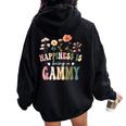 Happiness Is Being A Gammy Floral Gammy Mother's Day Women Oversized Hoodie Back Print Black