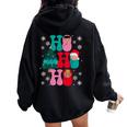 Ho Ho Ho Labor And Delivery Nurse Christmas Mother Baby Women Oversized Hoodie Back Print Black