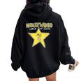 Hollywood Walk Of Shame Cool Sarcastic Humor Star Women Oversized Hoodie Back Print Black