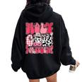 Holy Cow I'm Seven 7 Years Old 7Th Birthday Girl Groovy Women Oversized Hoodie Back Print Black