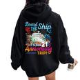 Husband Wife 21St Marriage Anniversary Cruise Ship Vacation Women Oversized Hoodie Back Print Black