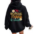 I’M Bilingual I Haha And Jaja Spanish Teacher Bilingual Women Oversized Hoodie Back Print Black