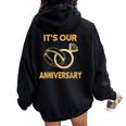 It's Our Anniversary Wedding Love You Wife Husband Women Oversized Hoodie Back Print Black