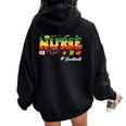 Junenth Black Woman Nurse Afro Girl Junenth Nurse Women Oversized Hoodie Back Print Black