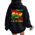 Junenth Celebrating Black Freedom 1865 African Men Women Oversized Hoodie Back Print Black