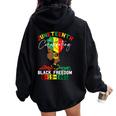 Junenth Celebrating Black Freedom June 19Th 1865 Women Oversized Hoodie Back Print Black