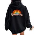 Kansas City Missouri Mo Vintage Rainbow Retro 70S Women Oversized Hoodie Back Print Black