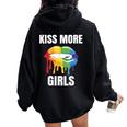 Kiss More Girls As Lgbtq Pride Lesbians Women Oversized Hoodie Back Print Black