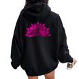 Lotus Flower Meditation Yoga Woman Silhoutte Women Oversized Hoodie Back Print Black