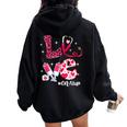 Love Cna Life Messy Bun Valentine's Day Women Oversized Hoodie Back Print Black