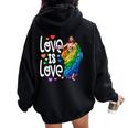 Love Is Love Pride Gay Jesus Pride For Women Women Oversized Hoodie Back Print Black