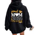 Loving Mom 2024 My Mom Is A Proud 2024 College Graduate Women Oversized Hoodie Back Print Black