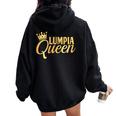 Lumpia Queen Filipino Food Pinoy Pride Girls Women Oversized Hoodie Back Print Black