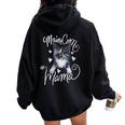 Maine Coon Mama Cute Dilute Calico Women Oversized Hoodie Back Print Black