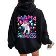 Mama Of The Birthday Princess Girl Dabbing Unicorn Mom Women Oversized Hoodie Back Print Black